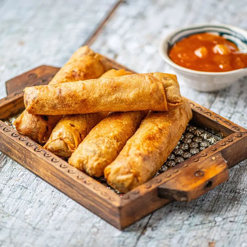Crispy homemade Lamb Spring Roll filled with perfectly seasoned minced lamb