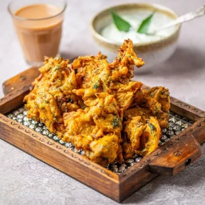 Crispy homemade Vegetable Pakoras with a golden spiced coating